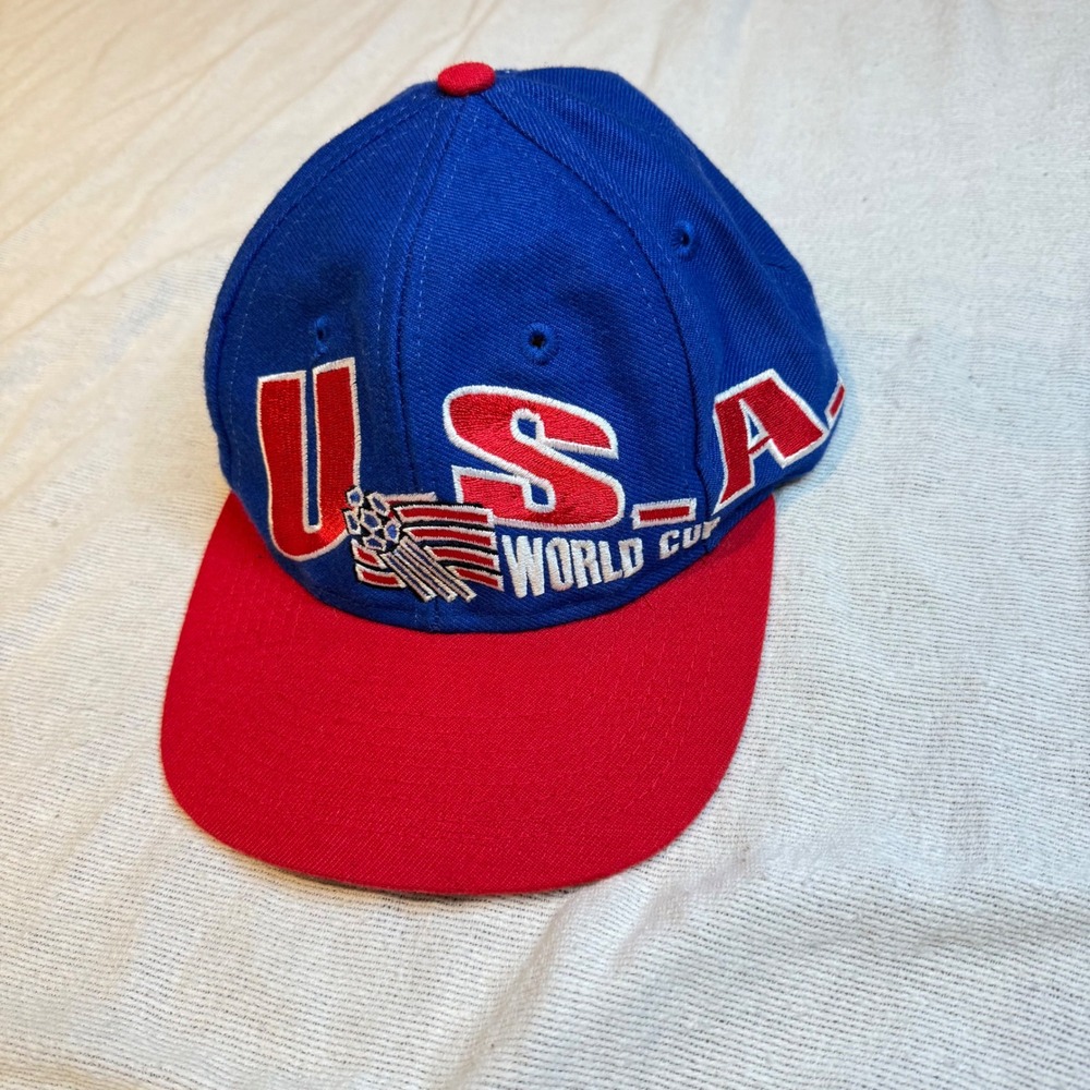 Apex One World Cup USA 94 Hat Men OS Blue Red Vintage Soccer Snapback